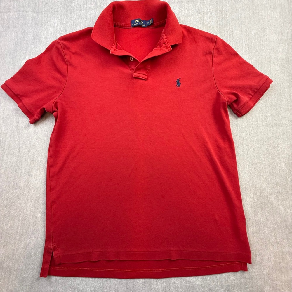 Polo Ralph Lauren Mens Red Short Sleeve Cotton Pique Polo Shirt Size M 0419